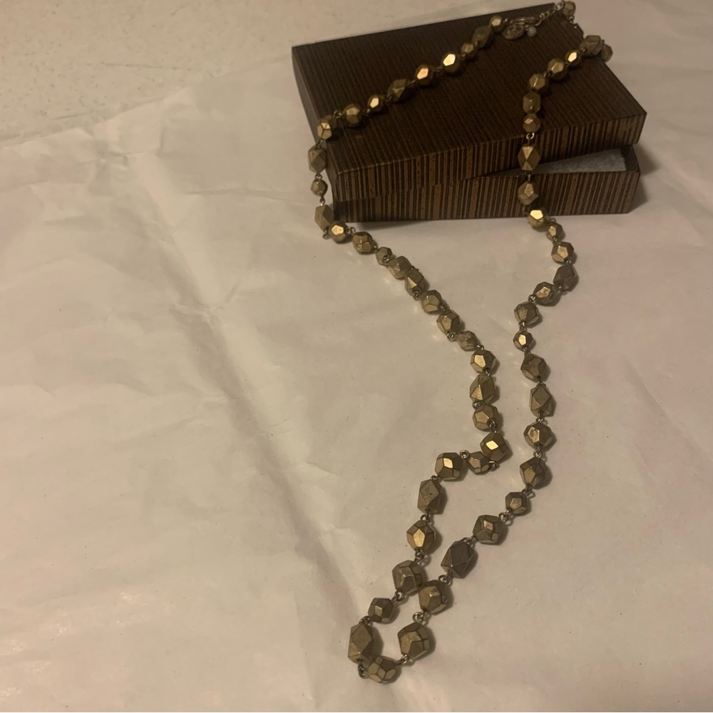 Vintage Bill Blass Wood Cut Bead Necklace